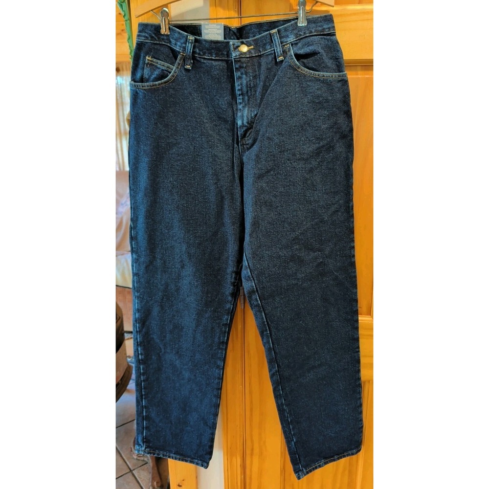 NWT Wrangler Blues Womens Relaxed Fit Denim Blue Jeans Straight Leg Size 14 x 32
